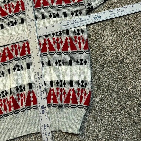 Vintage knitted abstract‎ preppy grandpa grunge geometric Size medium - Picture 3 of 3